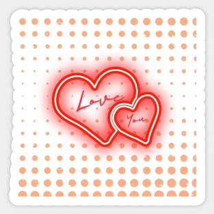 Love You - Beautiful Sparkling Heart Design for Loved Ones Sticker